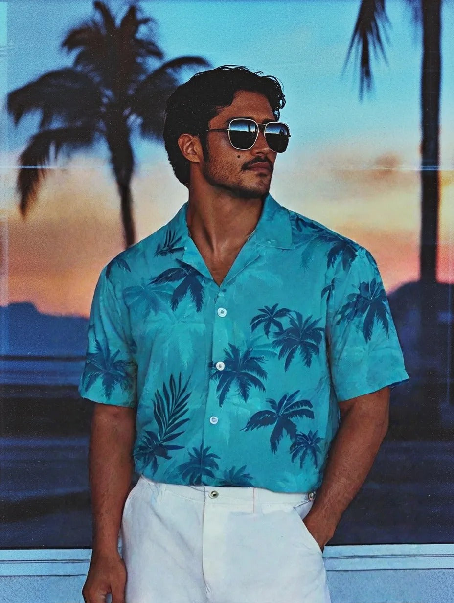Tom Hollinger | Retro-Print Kurzarmhemd mit Katzenmotiv