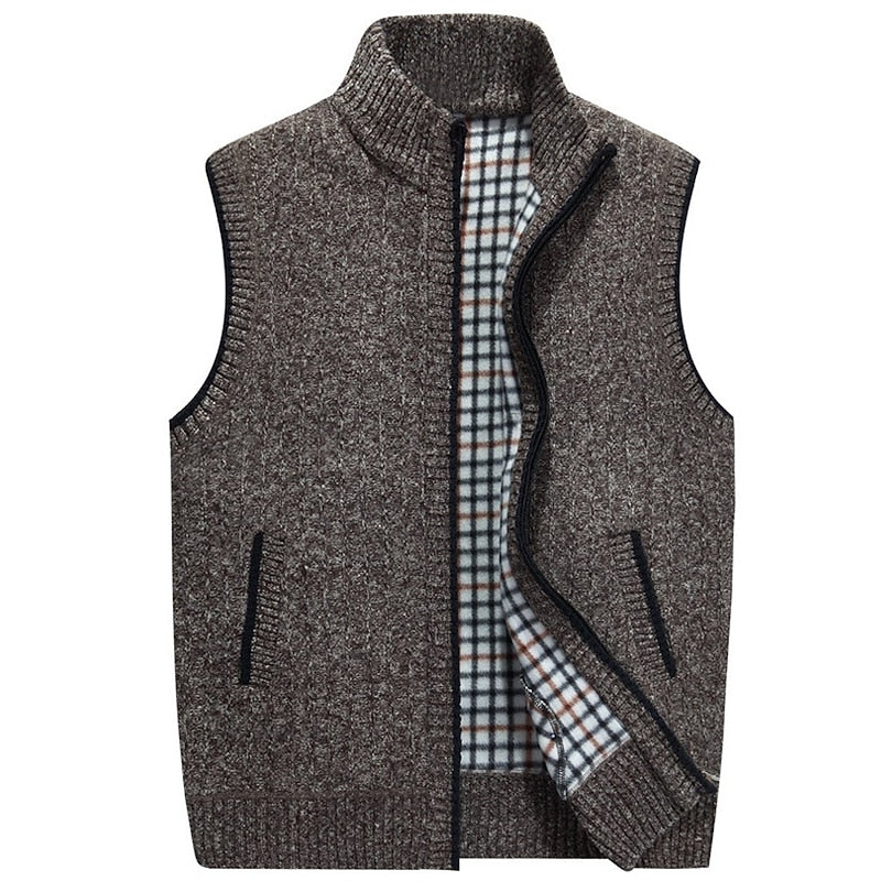 Men's Knit Vest With Stand-Up Collar
