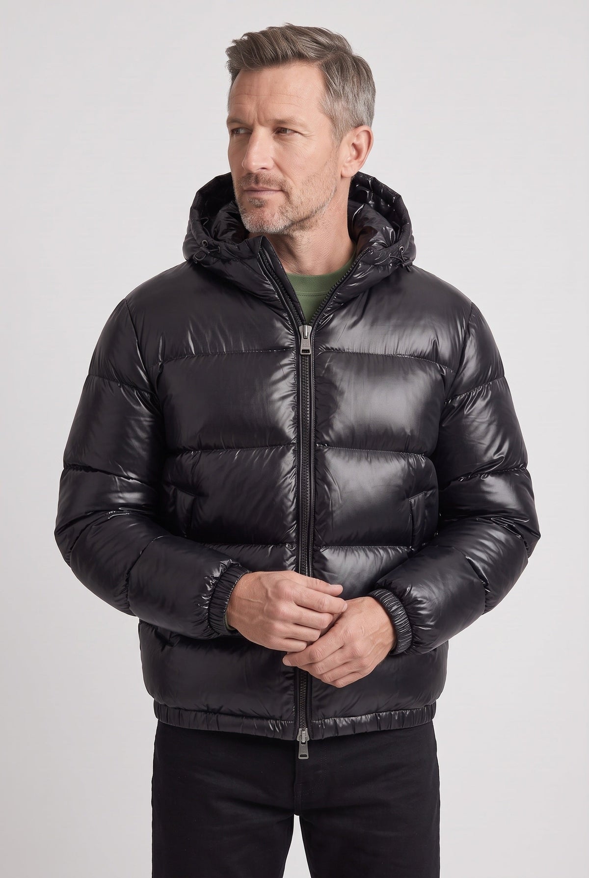 Herren Steppjacke Mit Kapuze Für Herbst Und Winter