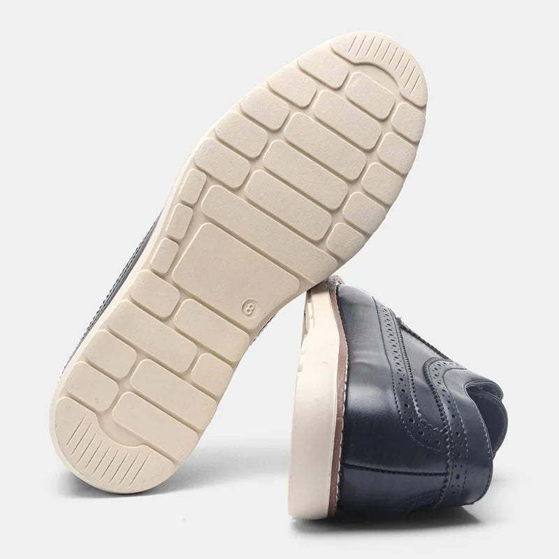 Blaue Lederschuhe für Herren