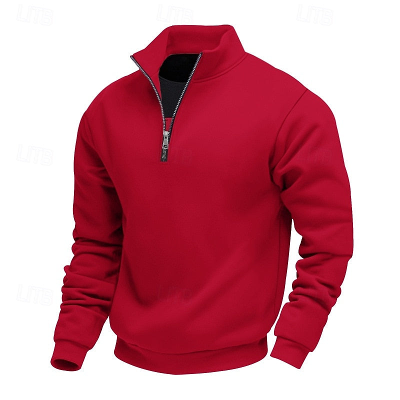 Men's Troyer Sweater With Short Zipper