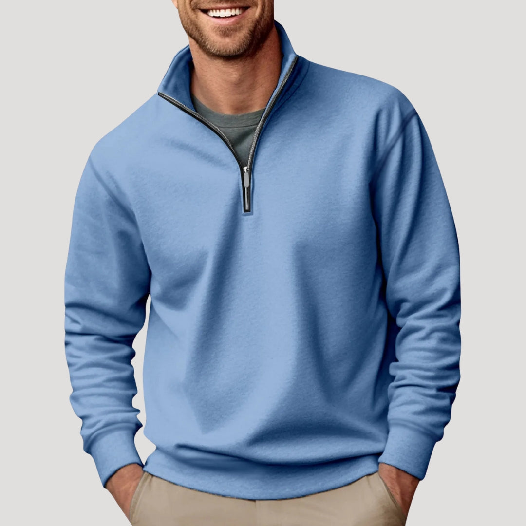 Herren Viertelzip Pullover Klassischer Schnitt