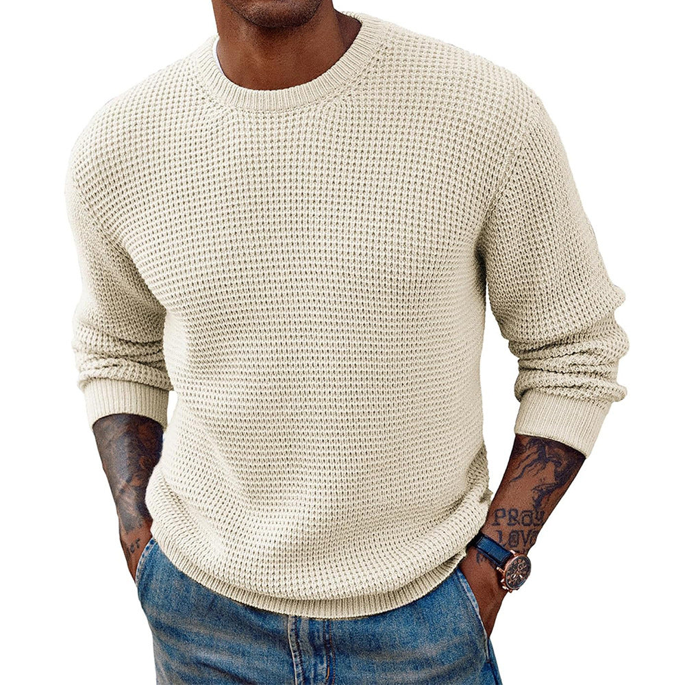 Rippstrickpullover Mit Rundhalsausschnitt