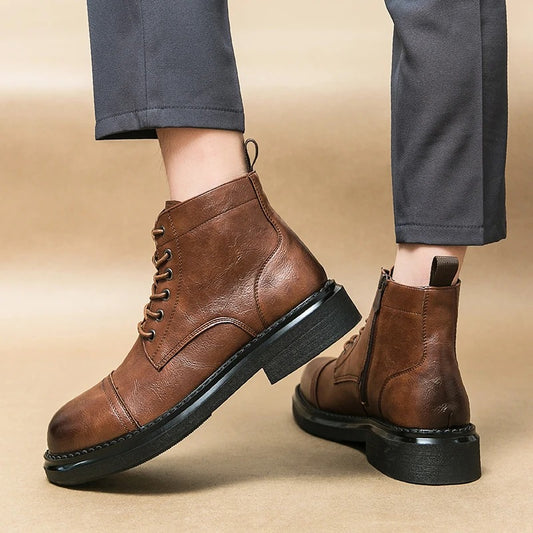 Tom Hollinger | Elegant lace -up boots with a side zipper