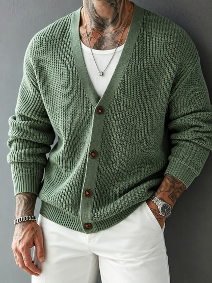 Damen-Cardigan aus Rippstrick mit klassischem V-Ausschnitt