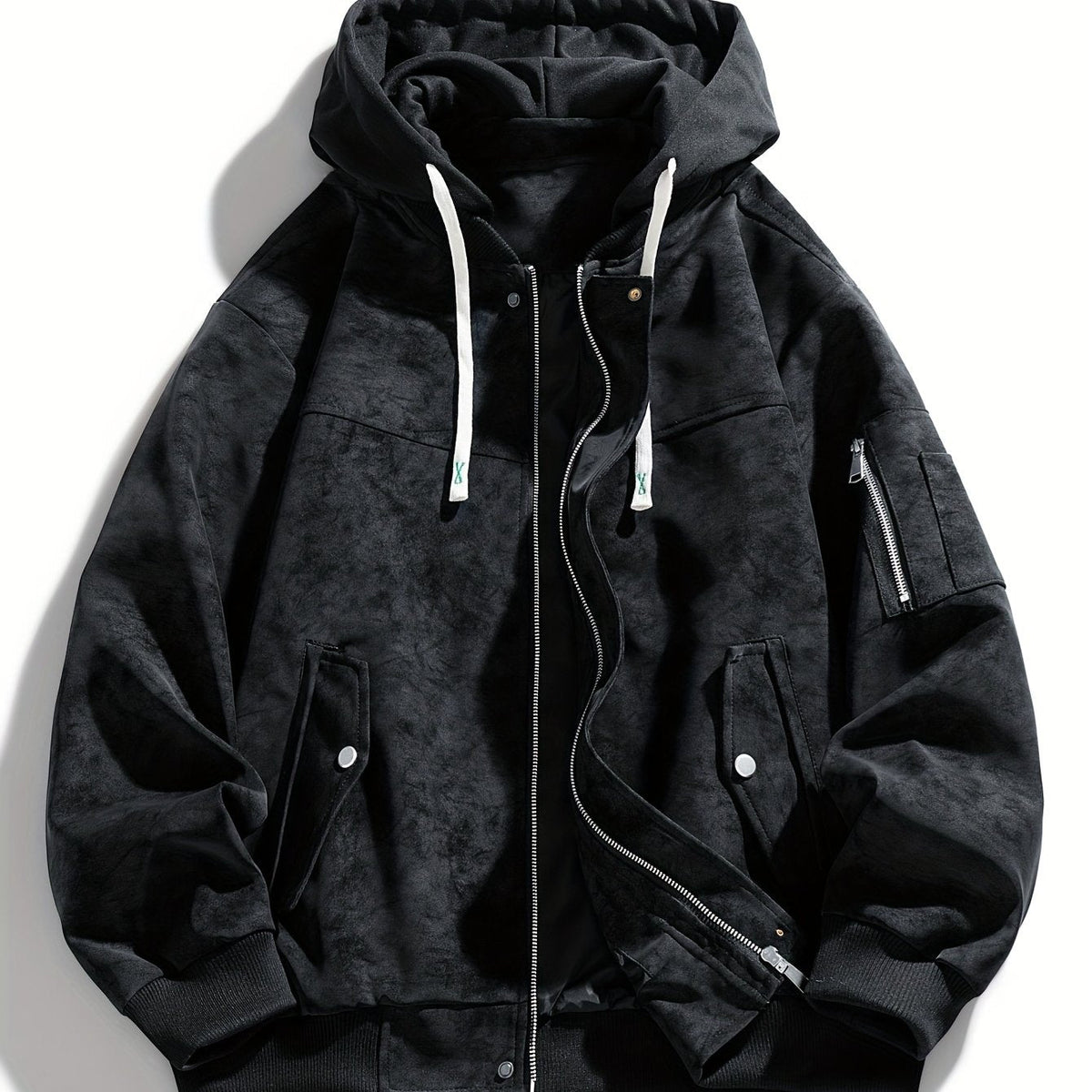 Sporty Hooded Jacket With Zipper