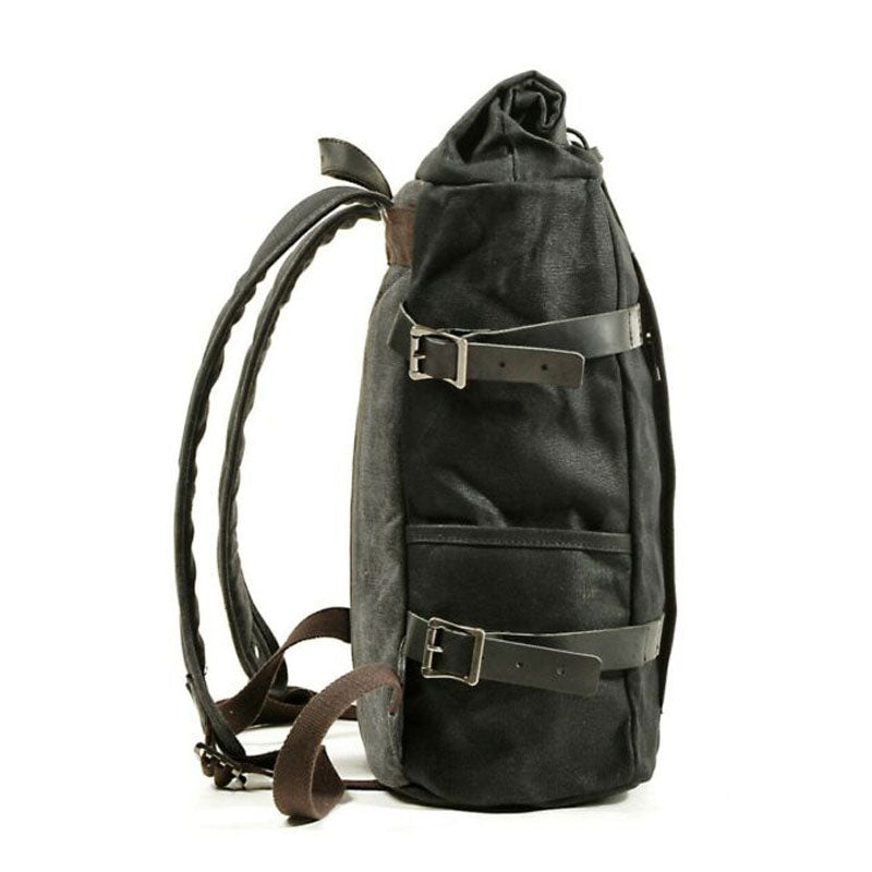 Tom Hollinger |  Canvas Roll-Top Vintage Motorrad Rucksack