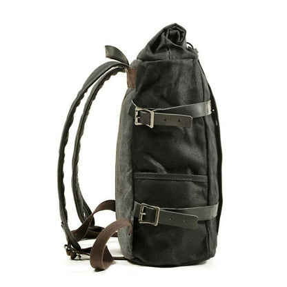 Tom Hollinger |  Canvas Roll-Top Vintage Motorrad Rucksack