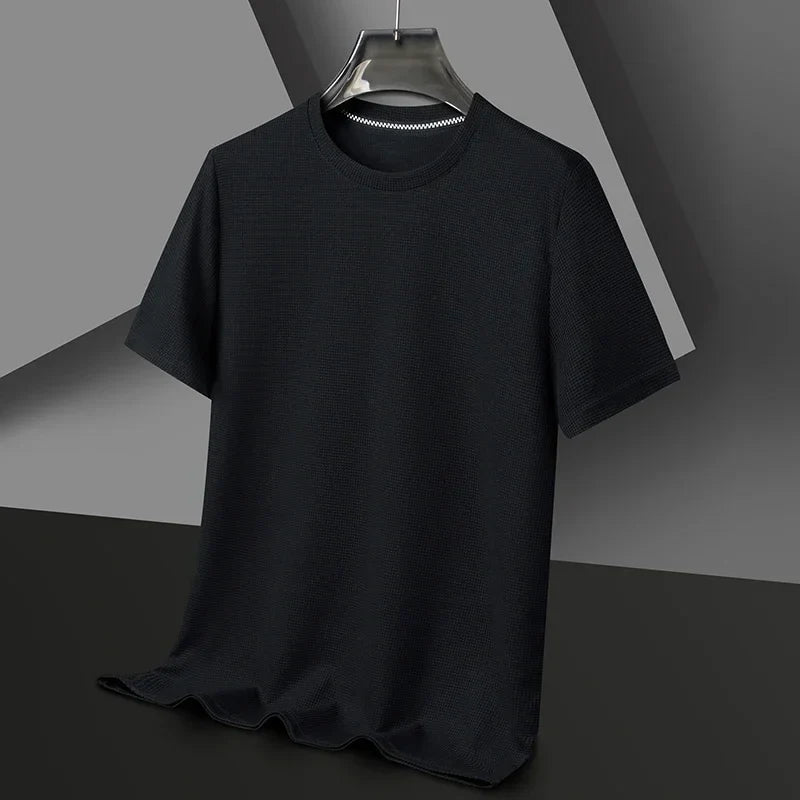 Tom Hollinger | Herren T-Shirt mit Rundhalsausschnitt aus Waffelstrick-Mischgewebe
