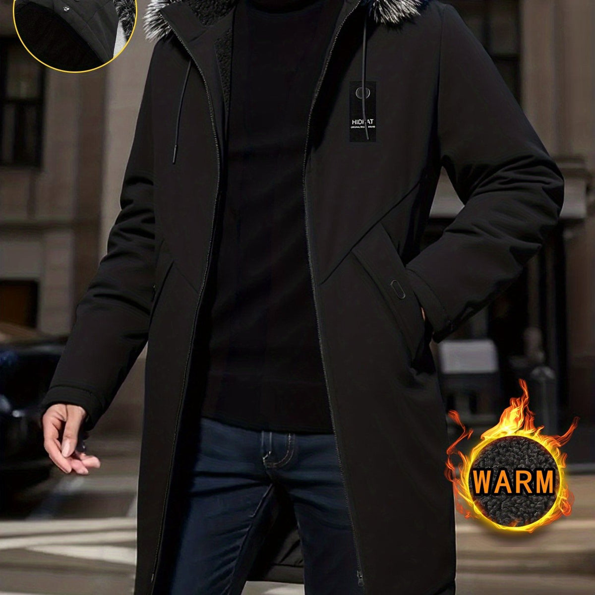 Lined Hooded Parka With Straight Cut