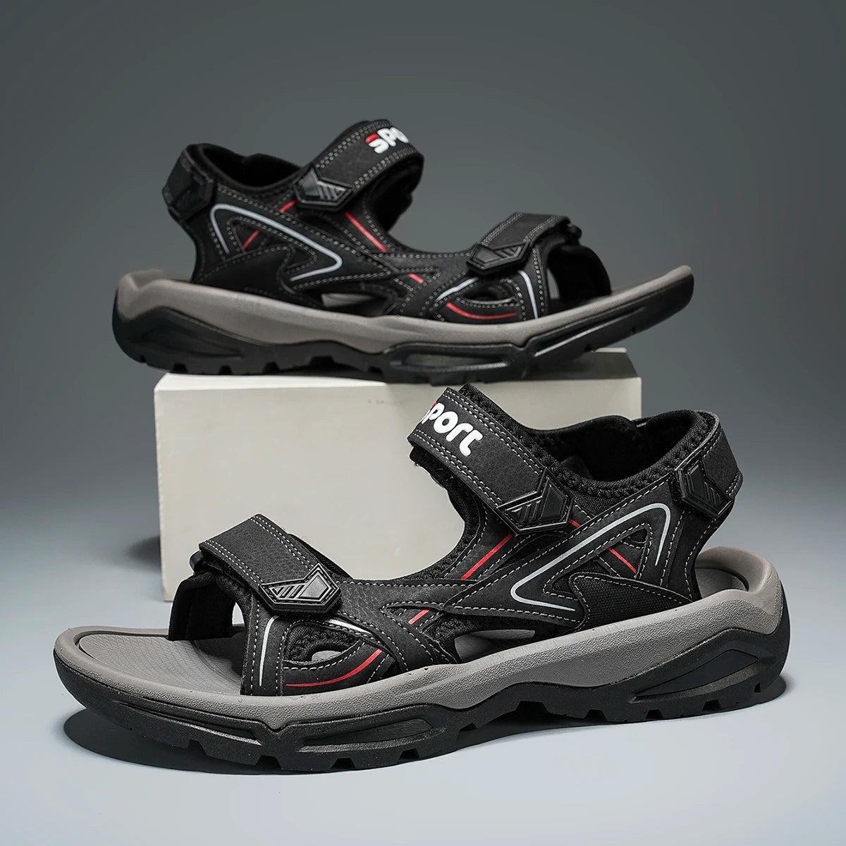 Herren Outdoor-Sportsandalen Verstellbar Rutschfeste Wandersandalen