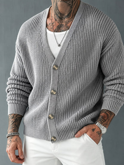 Cardigan mit V-Ausschnitt und durchgehendem Knopfverschluss