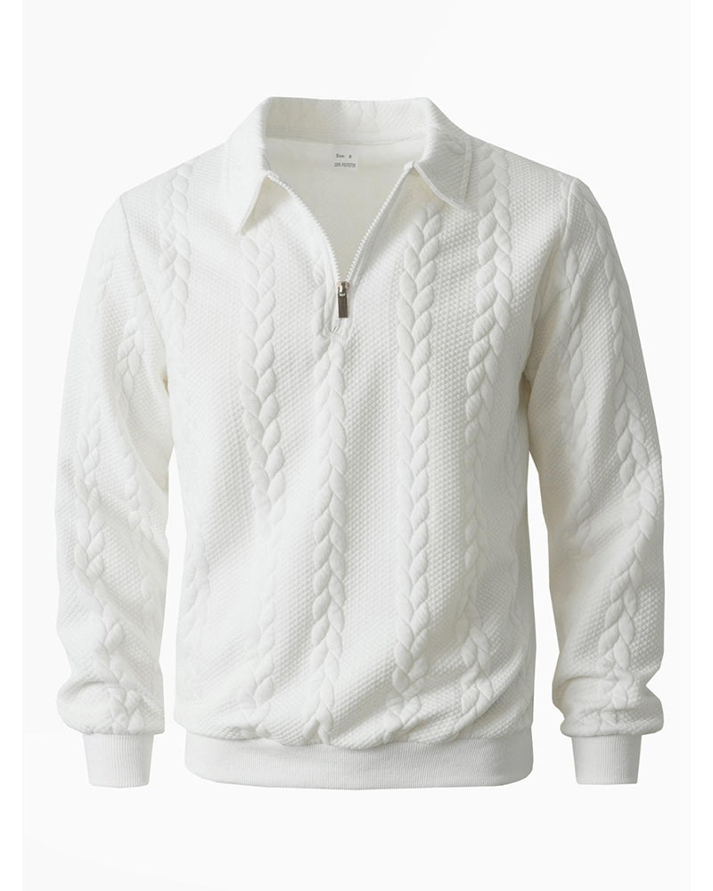 Herren-Sweatshirt mit Halbzip und Reverskragen in stilvoller Ansicht