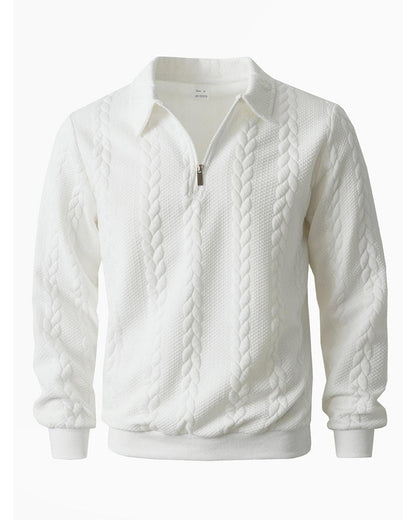 Herren-Sweatshirt mit Halbzip und Reverskragen in stilvoller Ansicht