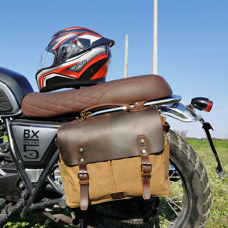 Tom Hollinger |  Vintage Leinwand Motorrad Umhängetasche