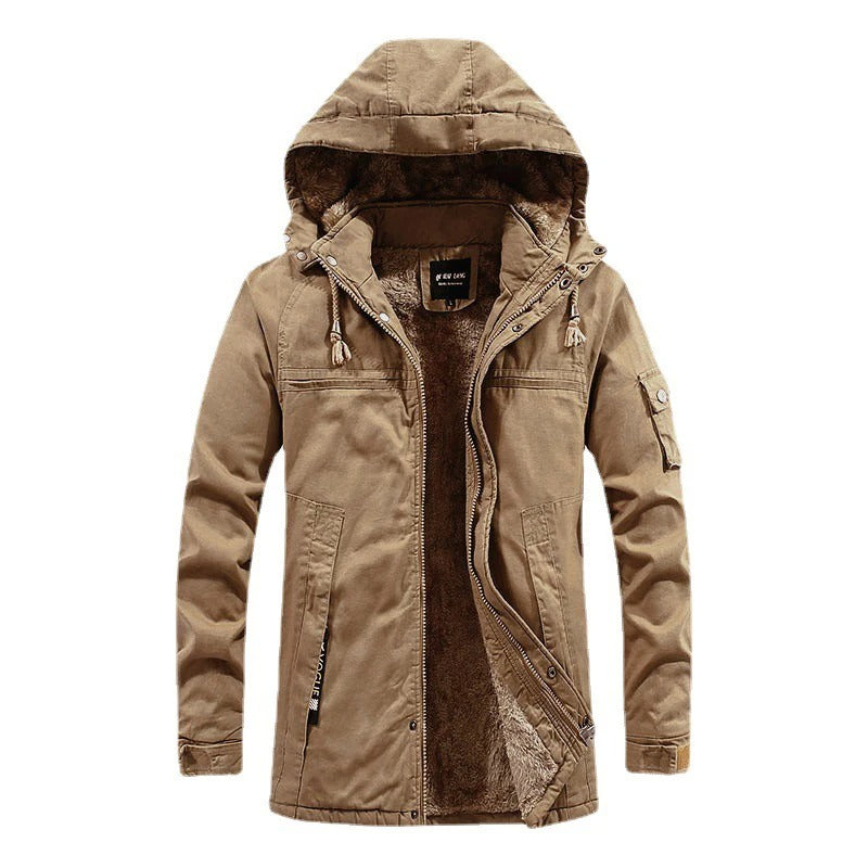 Hooded jacket with Sherpa lining and practical pockets