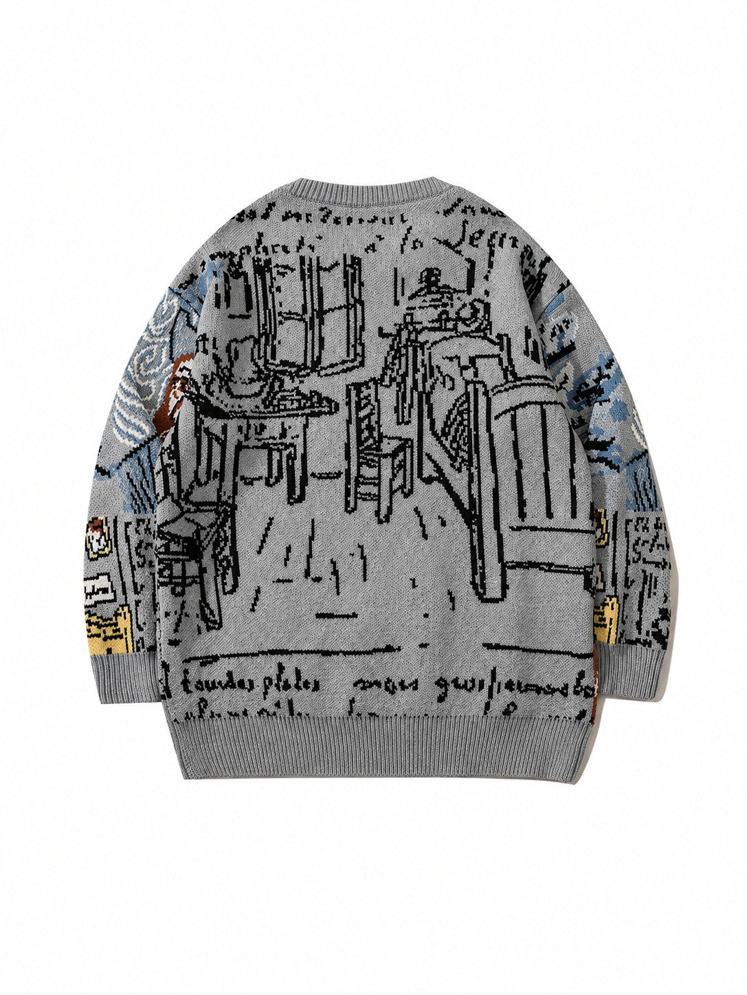 Rückansicht des Jacquard-Pullovers