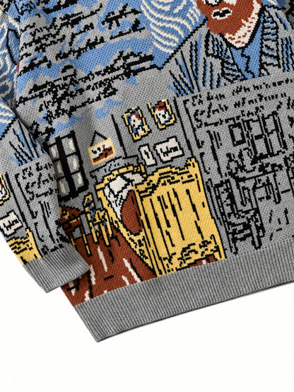 Pullover mit Porträtmotiv für einen ausdrucksstarken Alltagslook