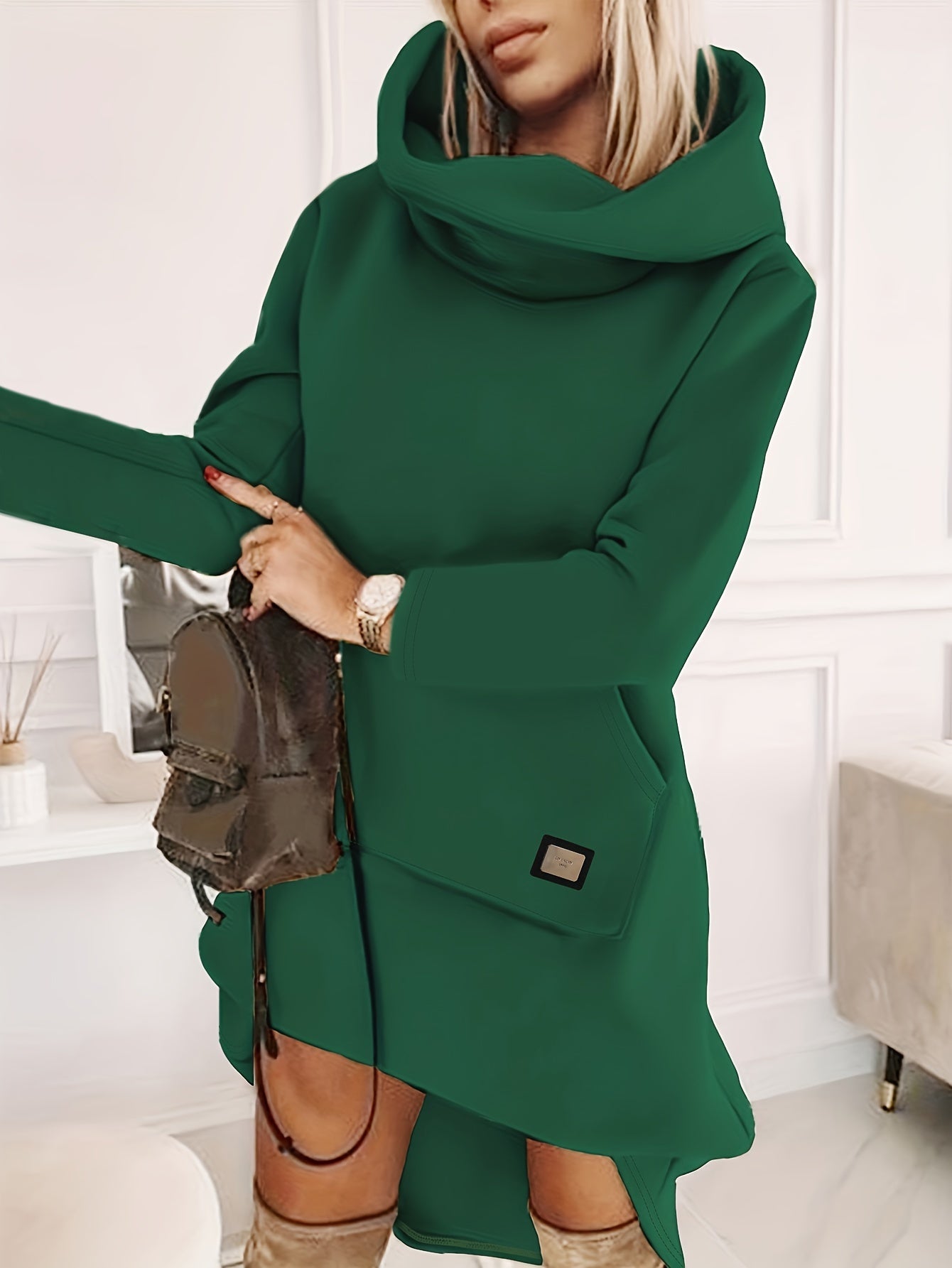 Tom Hollinger™ Casual Long Sleeve Hooded Sweatshirt Dress