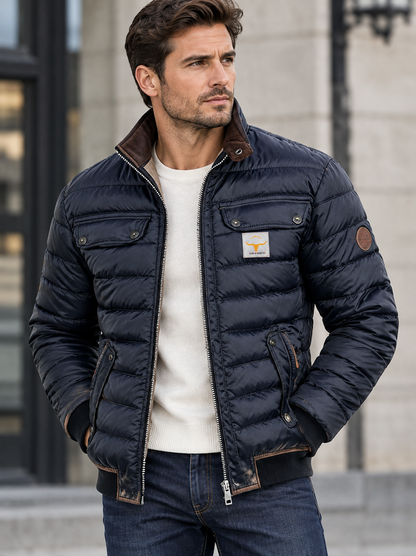 Rückansicht der Herren-Vintage-Jacke mit Stehkragen