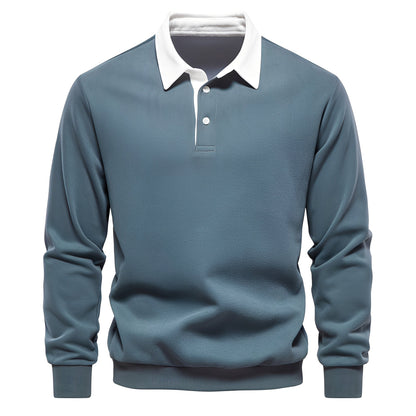 Herren Langarm-Poloshirt aus weichem, atmungsaktivem Stoff