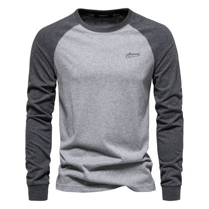 Tom Hollinger | Men's long -sleeved shirt with patchwork and circular neckline