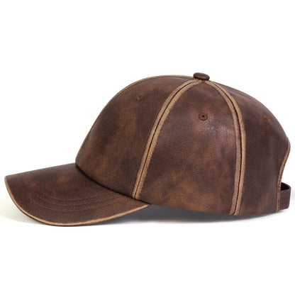Tom Hollinger |  Echtes Leder Strukturierte Baseballkappe Gewaschen Vintage
