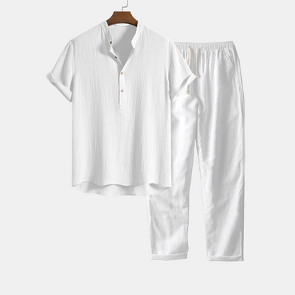 Tom Hollinger | Crumpled cotton henley shirt