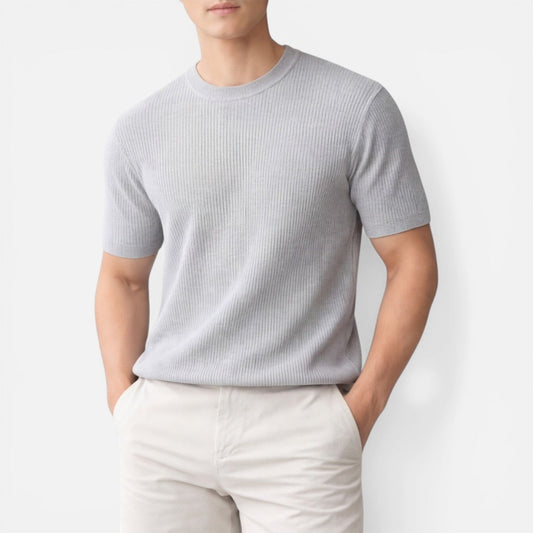 Tom Hollinger | Herren Rippstrick Slim Fit Leichtes T-Shirt