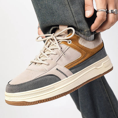 Herren Patchwork Low-Top Sneakers Freizeitschuhe