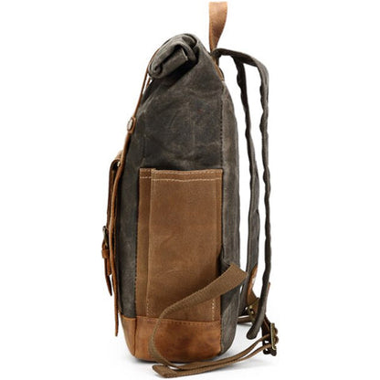 Tom Hollinger |  Wasserdichter Canvas Rucksack mit Rollverschluss im Vintage-Stil