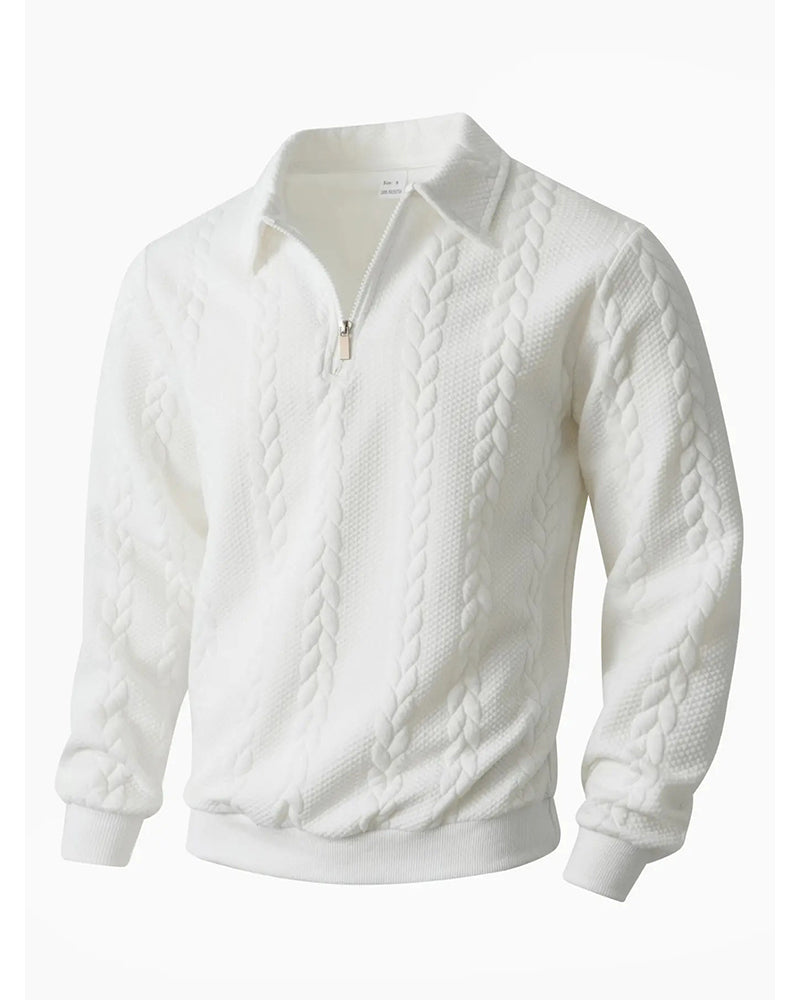Reverskragen des Herren-Sweatshirts aus nächster Nähe