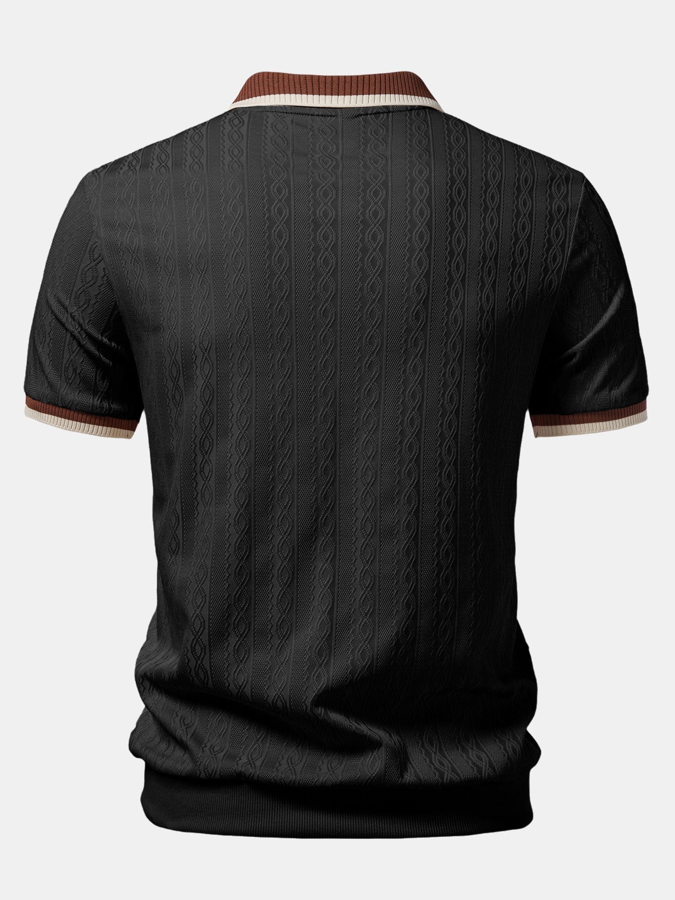 Herren Strick Polohemd in smarter Casual-Kombination getragen