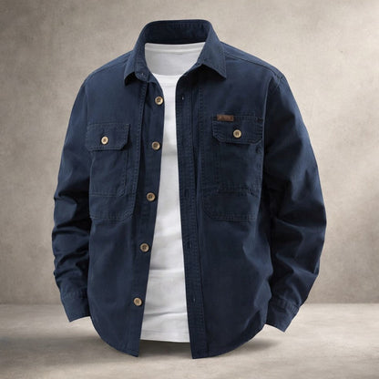 Herren Overshirt Aus Baumwolle Mit Langarm