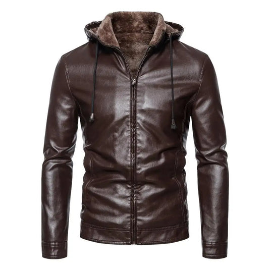 Tom Hollinger | Faux leather jacket with hood