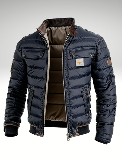 Herren Vintage Jacke Mit Stehkragen