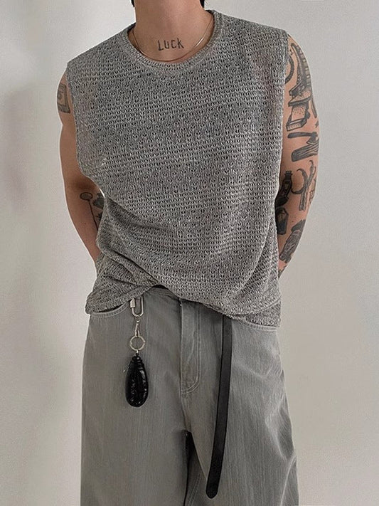 Damen Strickweste in offener Mesh Optik, Vorderansicht
