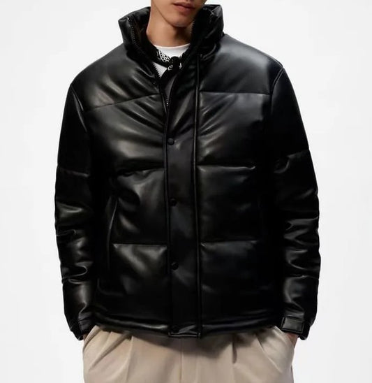 Tom Hollinger | Padded synthetic leather jacket