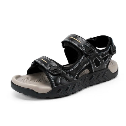 Herren Outdoor-Sandalen aus echtem Leder, atmungsaktiv, rutschfest zum Gehen