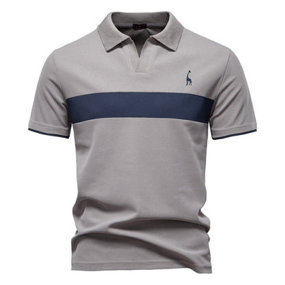 Tom Hollinger | Men's polo shirt with short sleeves and striped embroidery