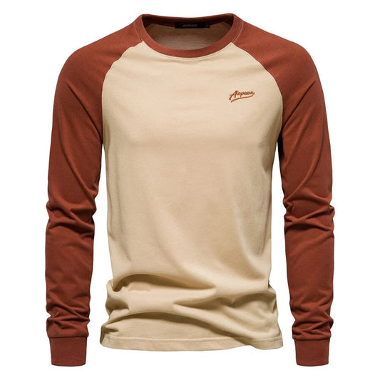 Tom Hollinger | Men's long -sleeved shirt with patchwork and circular neckline