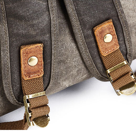 Tom Hollinger |  Wasserdichter Canvas Rucksack mit Rollverschluss im Vintage-Stil