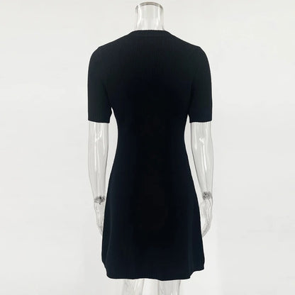 Tom Hollinger | Strickkleid mit Knopfleiste und Kurzarm
