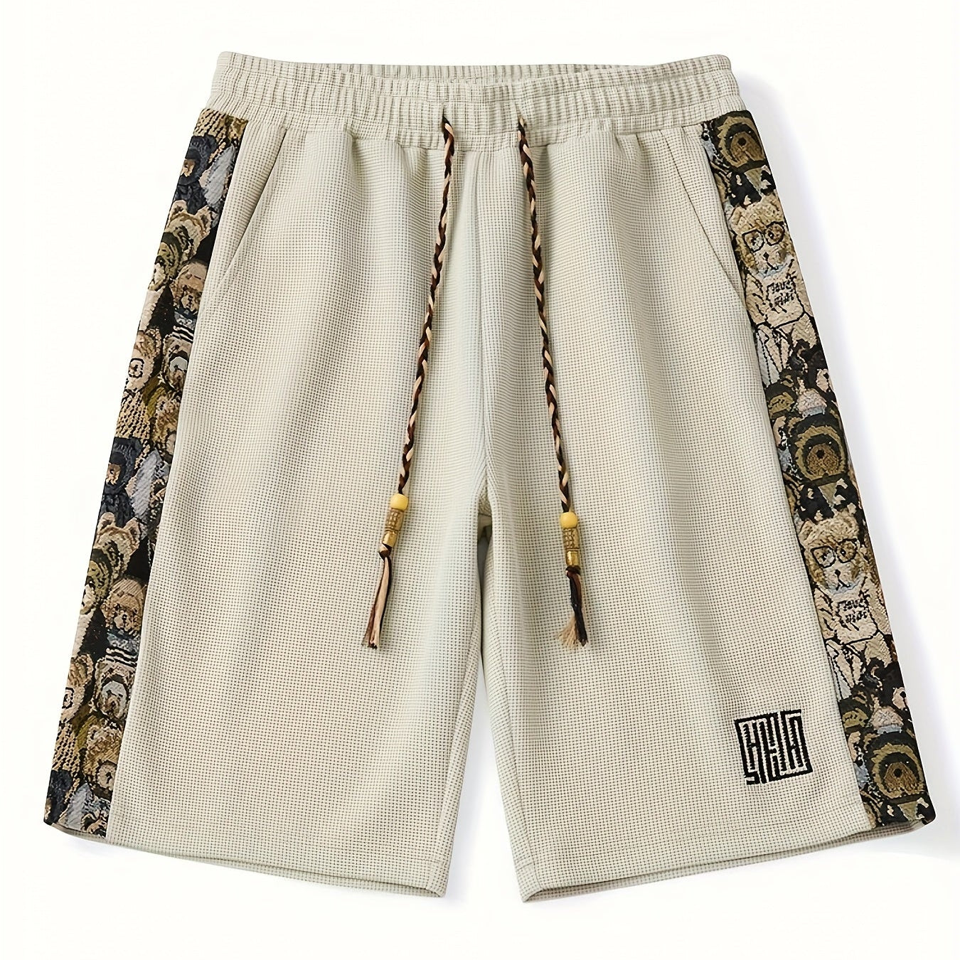 Unisex Shorts mit bestickten Seitenpanelen, Rückansicht