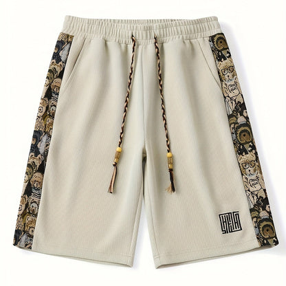 Unisex Relaxed Fit Shorts Mit Bestickten Seitenpanelen