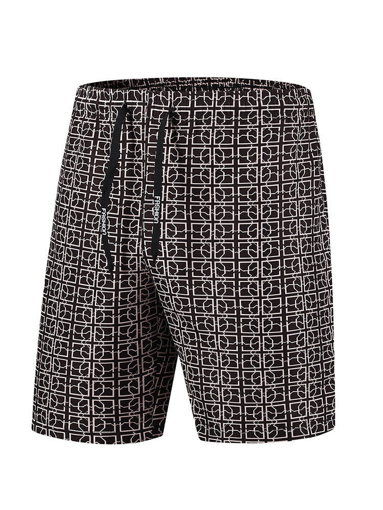 Herren Cargo Shorts Mit Kettenprint Und Tunnelzugbund