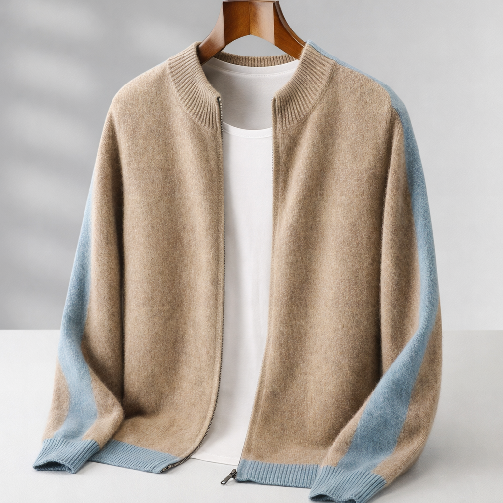 Nahaufnahme der Ärmel und Bündchen der Merinowolljacke