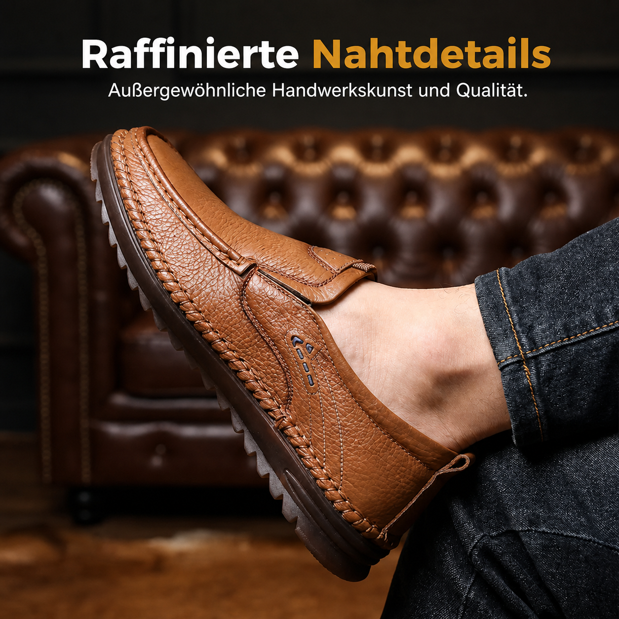 Loafer für Herren mit schlichtem Obermaterial, Detailansicht