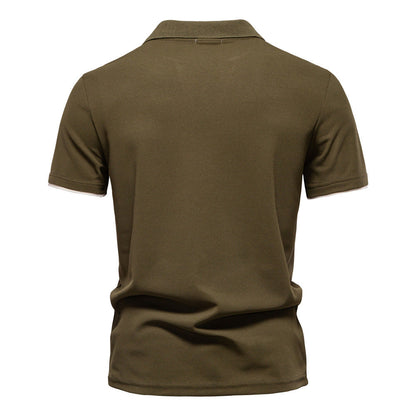 Tom Hollinger | Men's polo shirt with short sleeves and striped embroidery