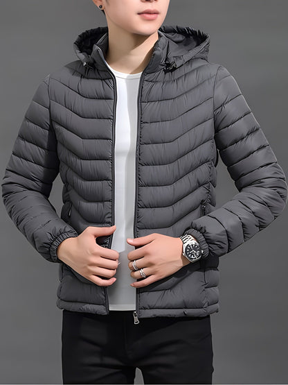 Wärmende Herrenjacke mit gestepptem Design